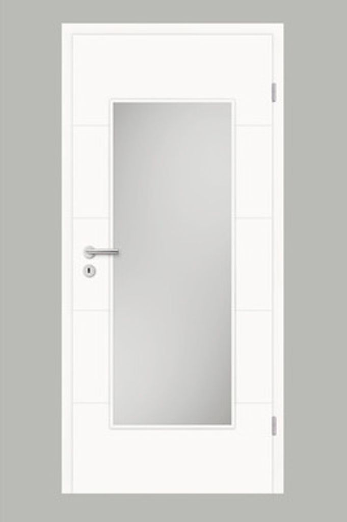 Pertura Zimmertür Tilda 10 Design weiß lackiert (ähnlich RAL 9003) 86x198,5 cm Rechts mit Lichtausschnitt HD (ohne Glas)