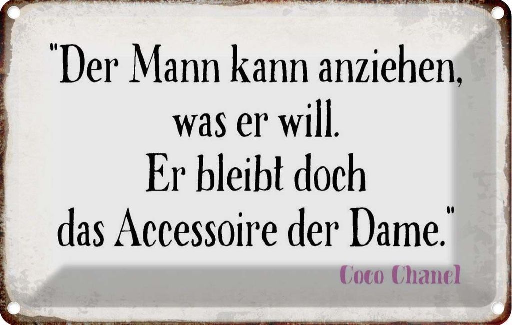 vianmo Blechschild 12x18 cm Mann kann anziehen was er will Produktbild 