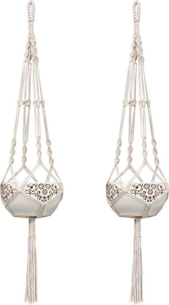 2ks Závěsný košík Lanový závěs na rostliny Macrame Závěsný Obrázek produktu 