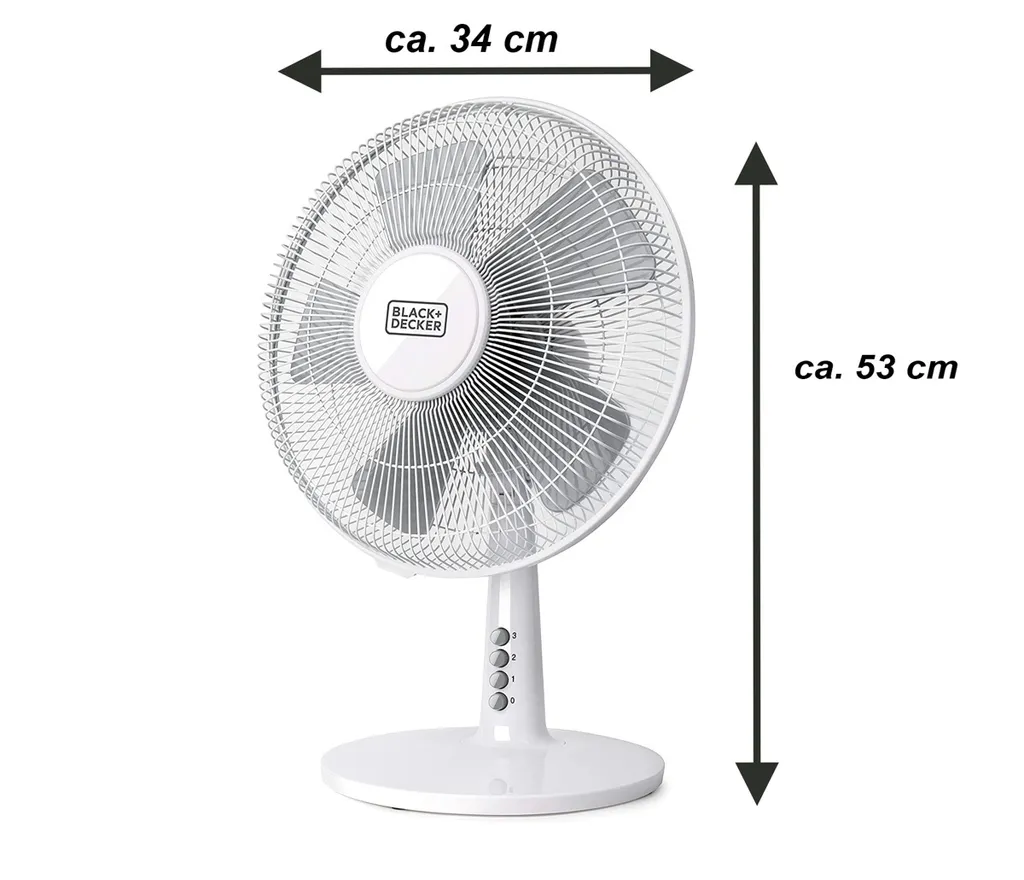Ventilateur de Bureau Performant BXEFD40E Black & Decker Blanc 40W - 13