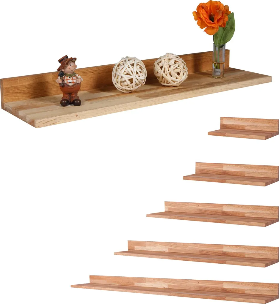Étagère murale Wandboard en chêne massif 120cm avec fixation invisible