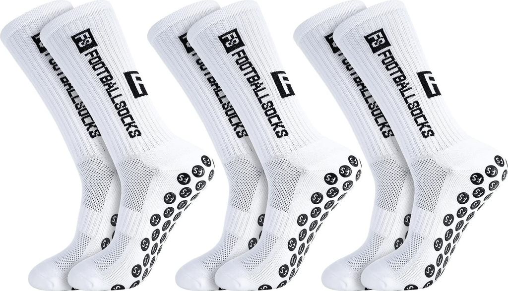 3 Paare Fußballsocken für Herren Damen,Sportsocken Fußball Anti Rutsch Grip Fußball Socken 31-34 Rutschfeste Sportsocken für Fussball Basketba...