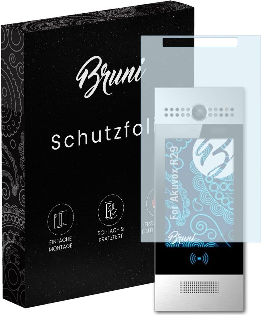 Bruni Basics-Clear 2x Schutzfolie kompatibel mit Akuvox R29 Folie