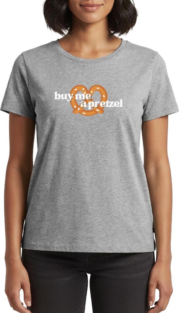 Spreadshirt Brezn Pretzel Bayern Volksfest Frauen Premium T-Shirt, 5XL, Grau meliert