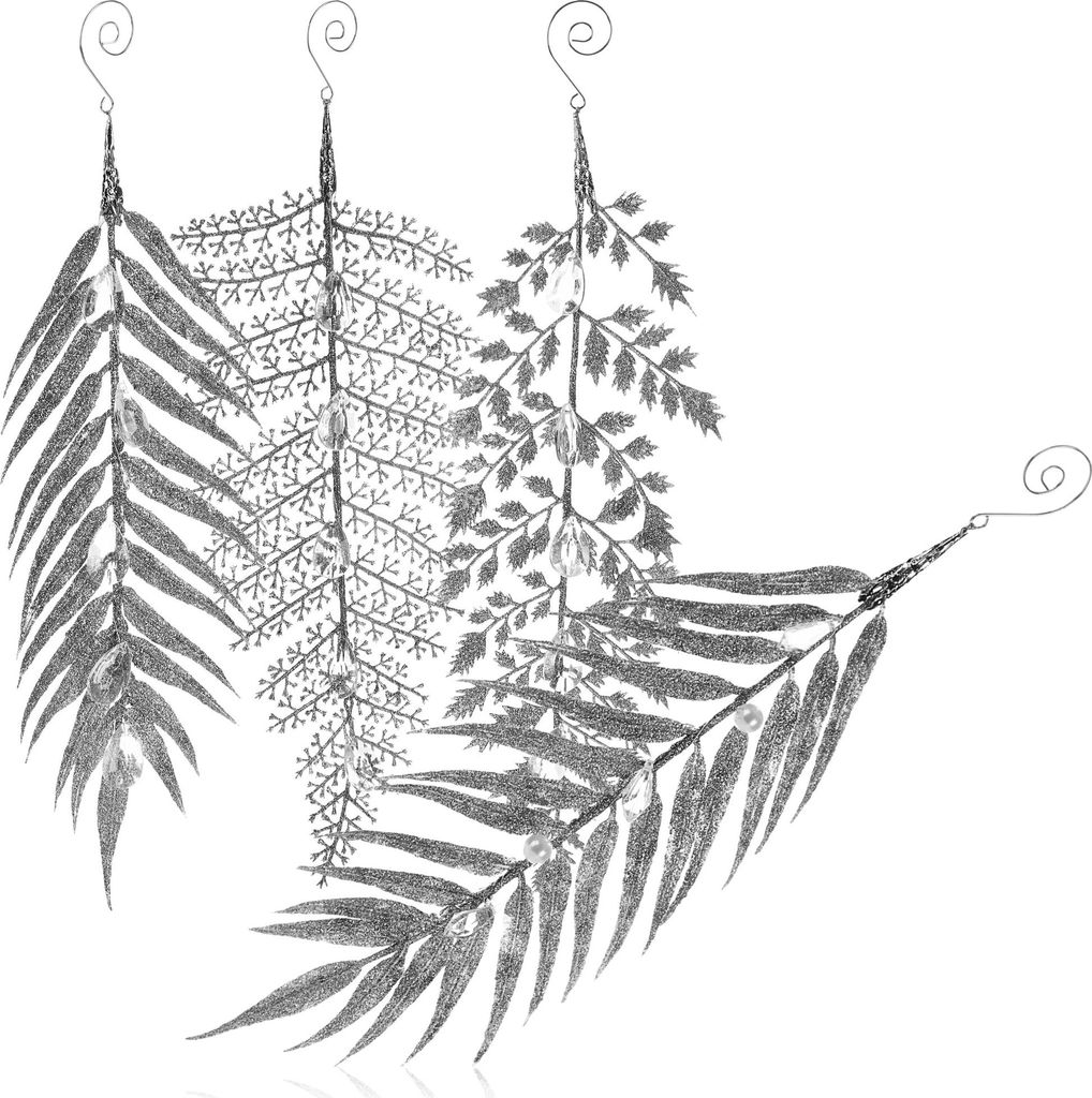com-four 4x Glitzerzweig - Glitzergesteck für die Weihnachtsdekoration - Dekoration für den Adventskranz, Christbaum oder Gesteck - Glitzernde ...