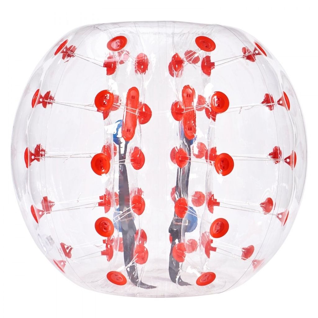 Aufblasbarer Bump Ball Bumper Stoßball - Menschlicher Kollisionsball - PVC-Körperblasen-Bounce-Ball - Transparent + Rote Punkte - Outdoor-Aktivit...