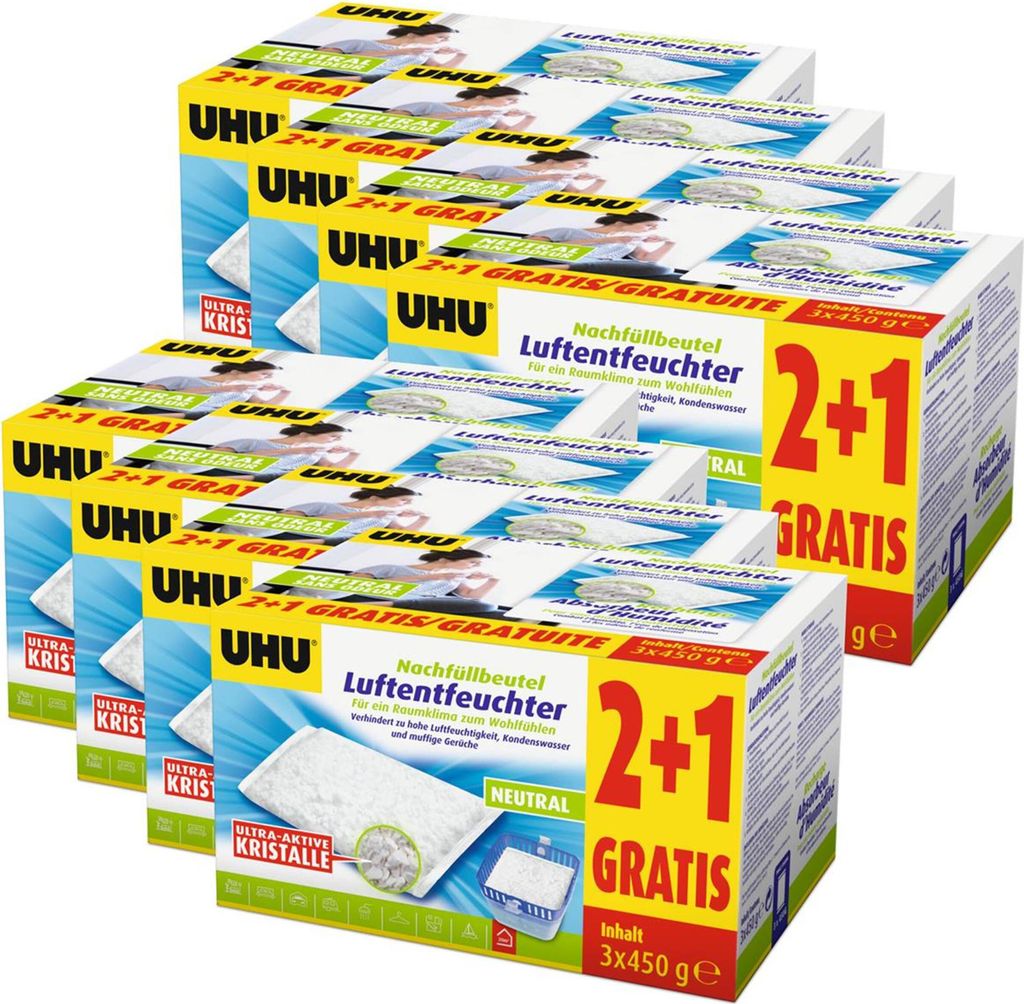 24x UHU 47135 Luftentfeuchter Nachfüllbeutel 450 gDuftneutral