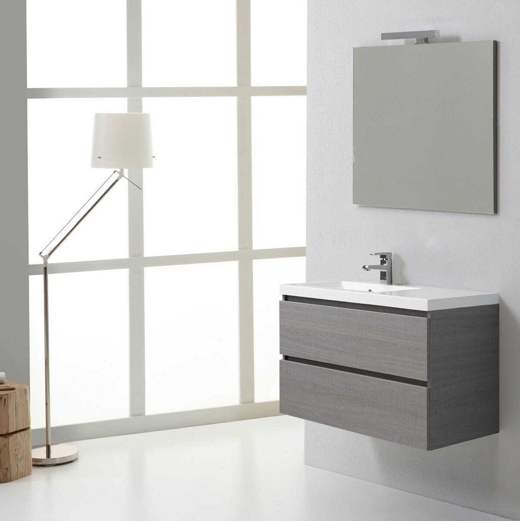 Badmöbelset, 4-teilig, Version mit Waschbecken links | Manhattan
