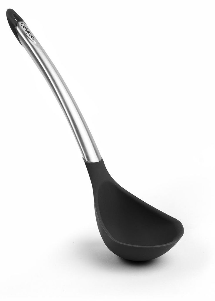 CUISIPRO Elegance - Schopfkelle aus satiniertem Edelstahl, schwarz, 31 cm