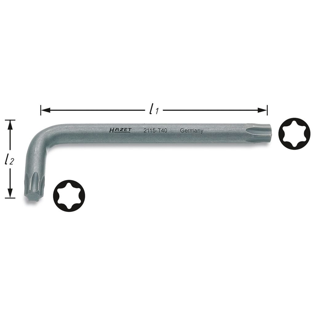 Winkelschraubendreher 2115-T7 - Innen TORX Profil - Schlüsselweite: T 7 - Ges 2115-T7