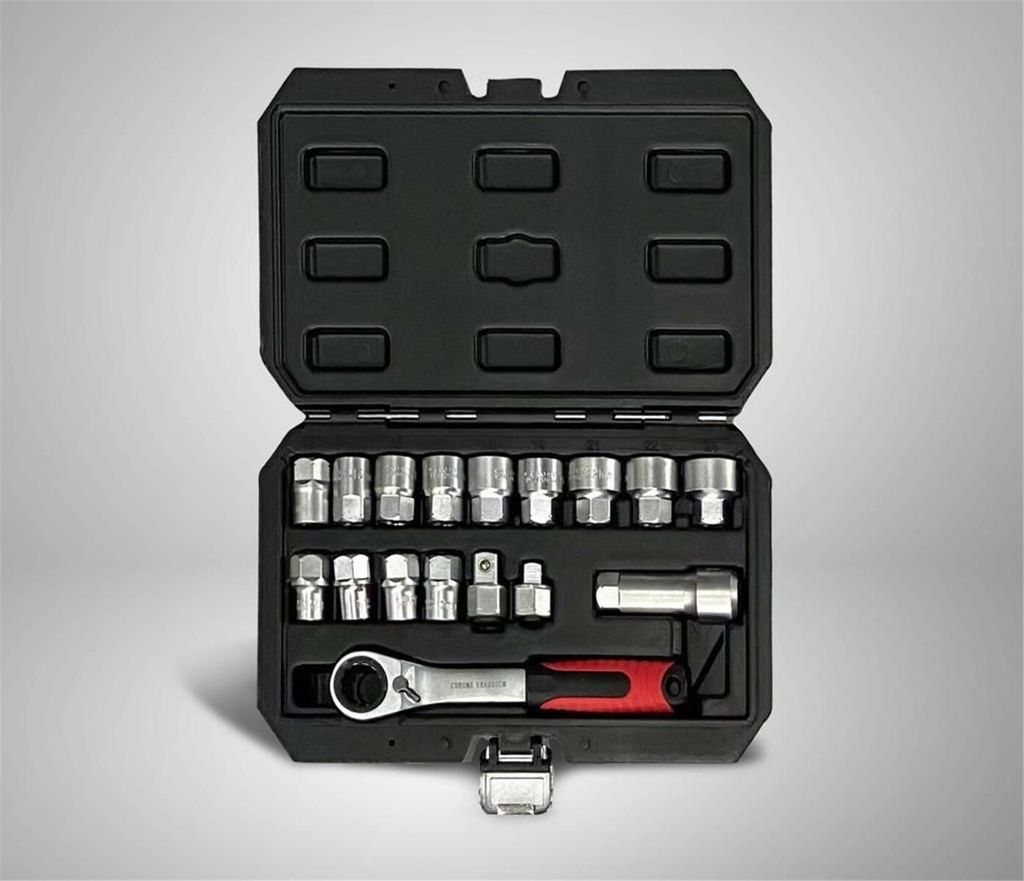 17 tlg. 3/8“ Ratsche Knarre Vielzahn Steckschlüssel Satz Set
