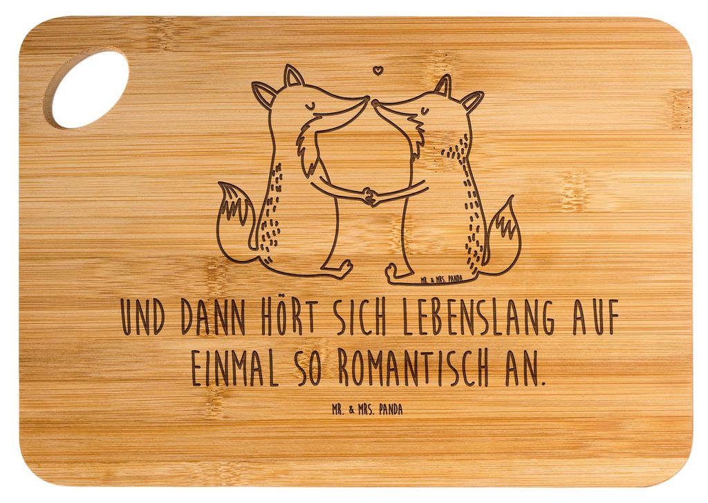 Mr. & Mrs. Panda holzschneidebrett Füchse Liebe - Transparent - Geschenk, Frühstücksbrettchen, Ehe, Fuchs, Holzbrett, Freundin, Frühstücksbret...