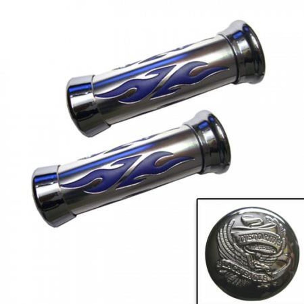 Choppergriff Spirit 7/8 / 22mm chrom / blau