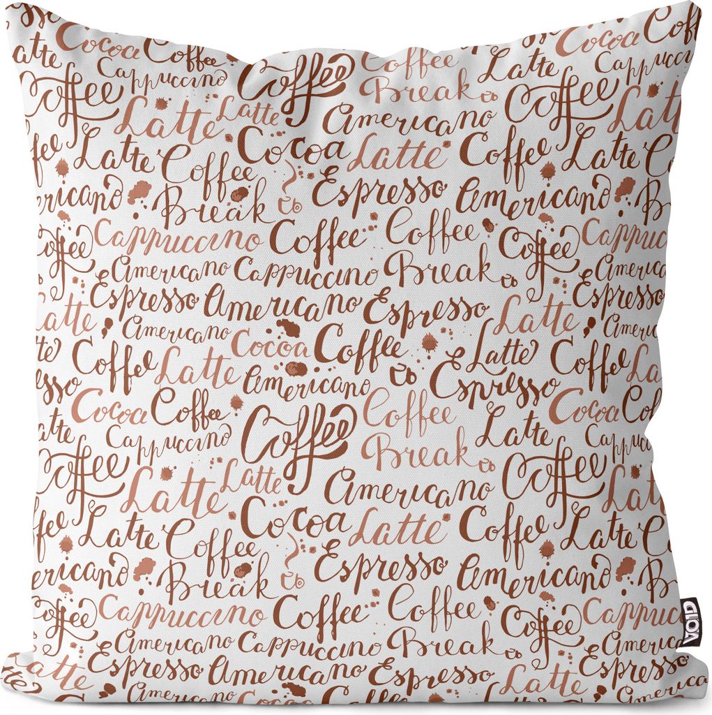 VOID Kaffee Schriftzug Cafe Kissenbezug Kissenhülle Sofakissen Kissen Deko Outdoor-Kissen Dekokissen