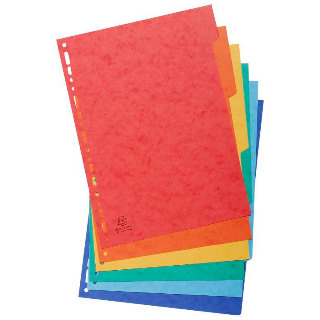 Exacompta 50x Register A4, Colorspan-Karton 225g, 6 Taben - 1406E