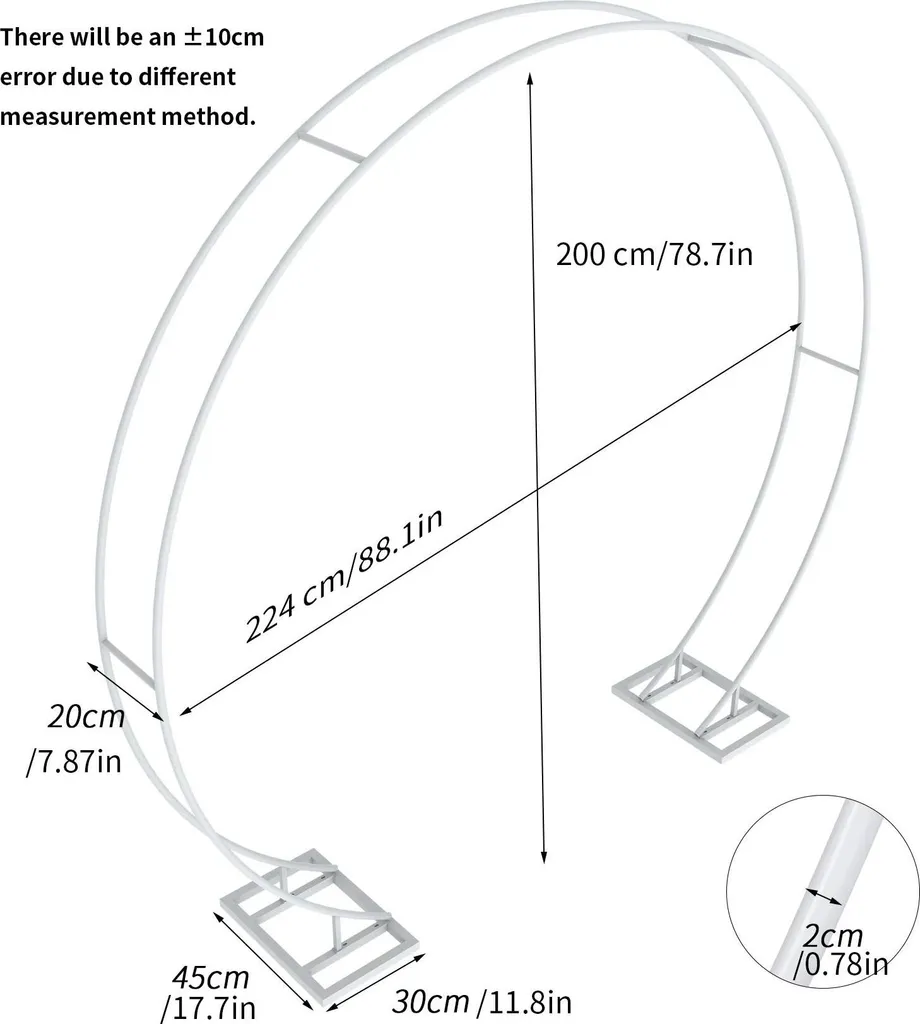 Support de fleurs pour cérémonie mariage arche métal double 2,2M - 2