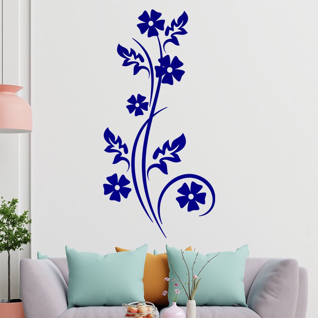 Kleine Blüten - Blätter Wandtattoo in 6 Größen - Wandaufkleber Wall Sticker - Dekoration, Küche, Wohnzimmer, Schlafzimmer, Badezimmer