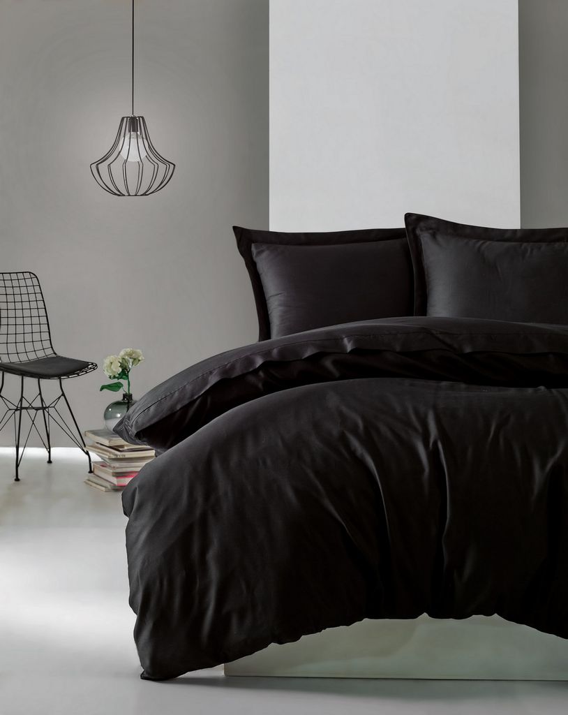 L'Essentiel Linge de Maison, Elegant- CTN6349, Schwarz, Bettdecken, 100% Baumwollsatin