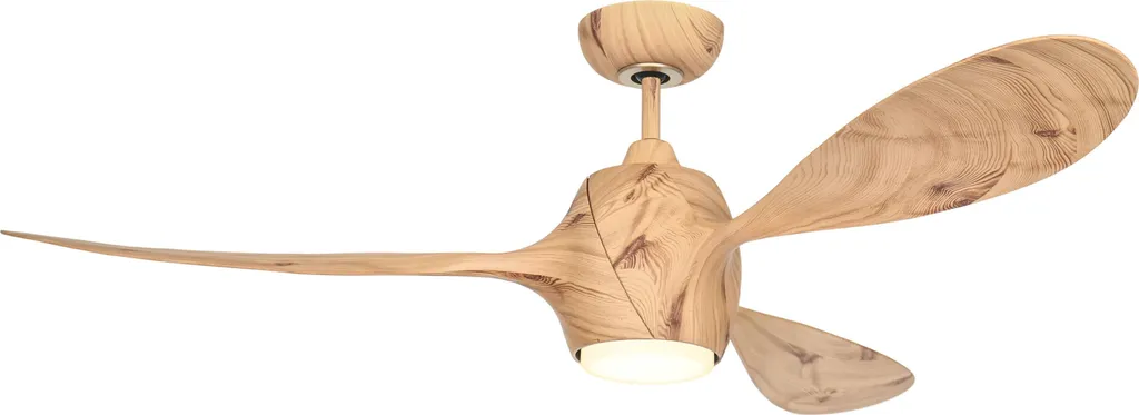 Ventilateur de plafond bois 142cm avec télécommande et lampe LED