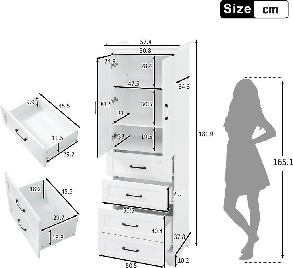 Armoire de salle de bain Soft-Close à étagères réglables et vitrine chic - 4