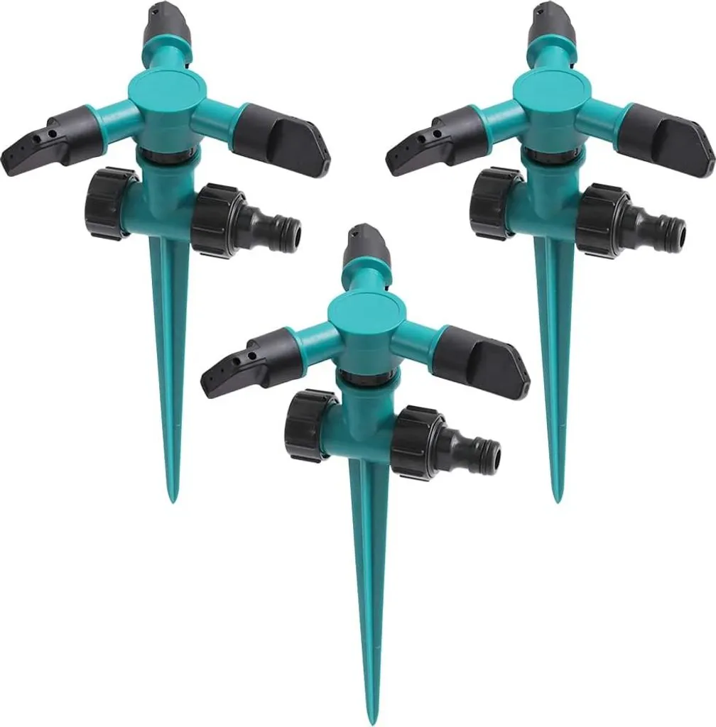 Set d'arroseurs de jardin 3 pièces en plastique pour pelouse verte