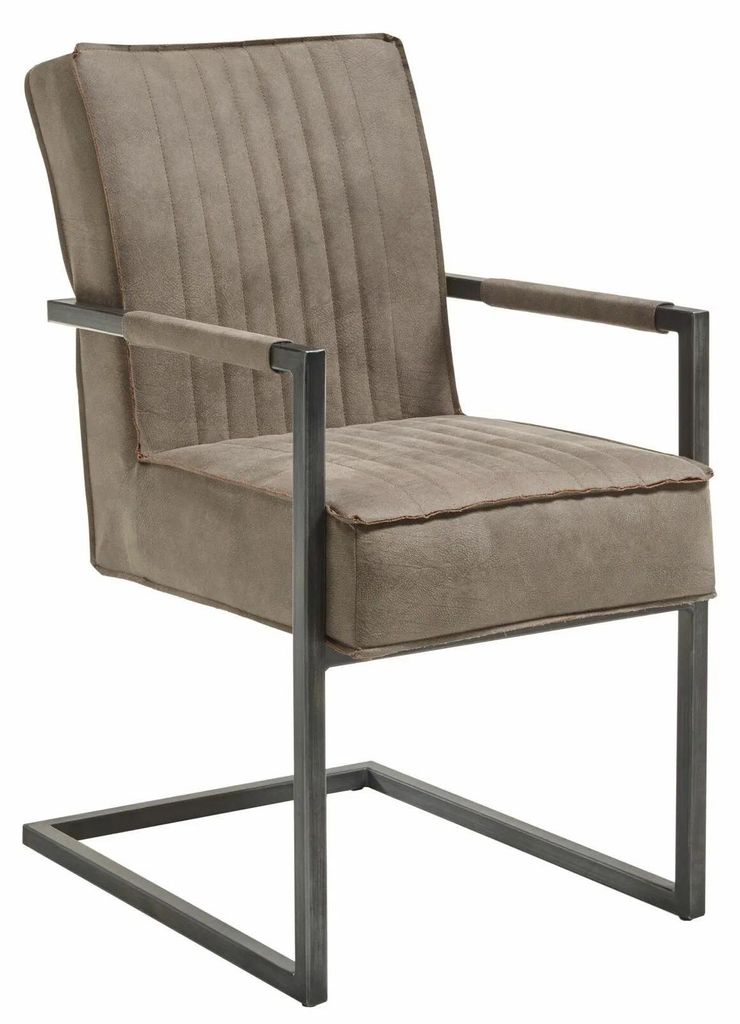 2er Set Stolkom LINDA Armlehnstuhl Metall/Mikrofaserstoff Produktbild 