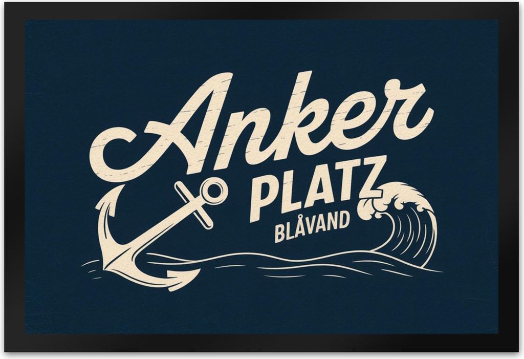 Anker Platz Blåvand Fußmatte XL in 40x60 cm mit Vintage-Nautik-Design