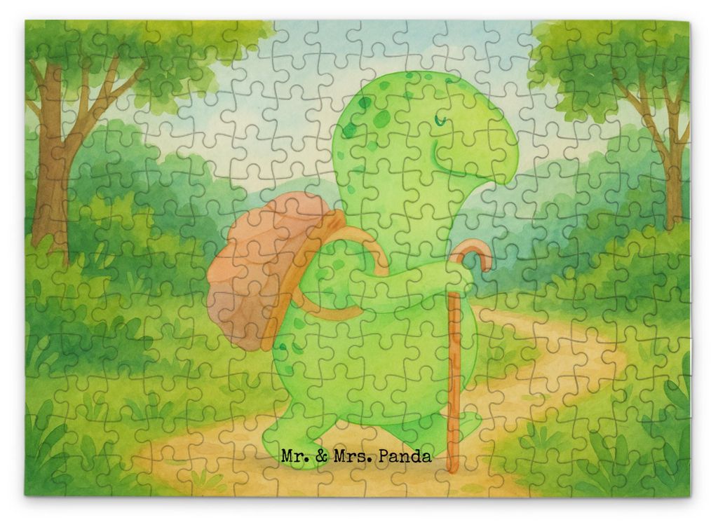 Mr. & Mrs. Panda Puzzle Schildkröte Wanderer Design 192 Teile - Weiß - Geschenk, 300, Motivationssprüche, 1500, Legespiel, Rucksack, 2000, Motiv...