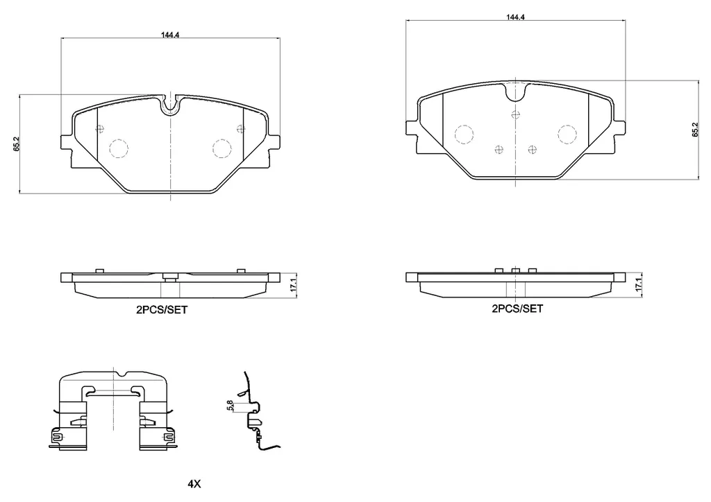 Plaquettes de frein arrière BREMBO P 44 032 pour Range Rover Sport L494