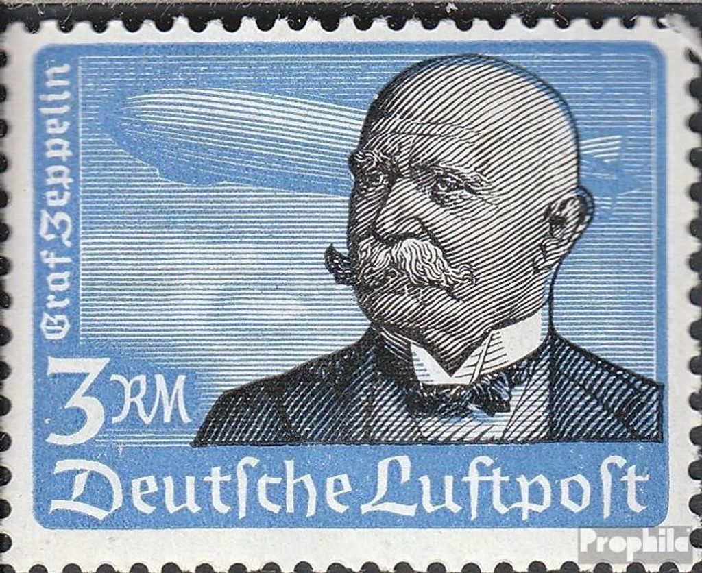 Briefmarken Deutsches Reich 1934 Mi 539y waagerechte Gummiriffelung postfrisch Flugpost