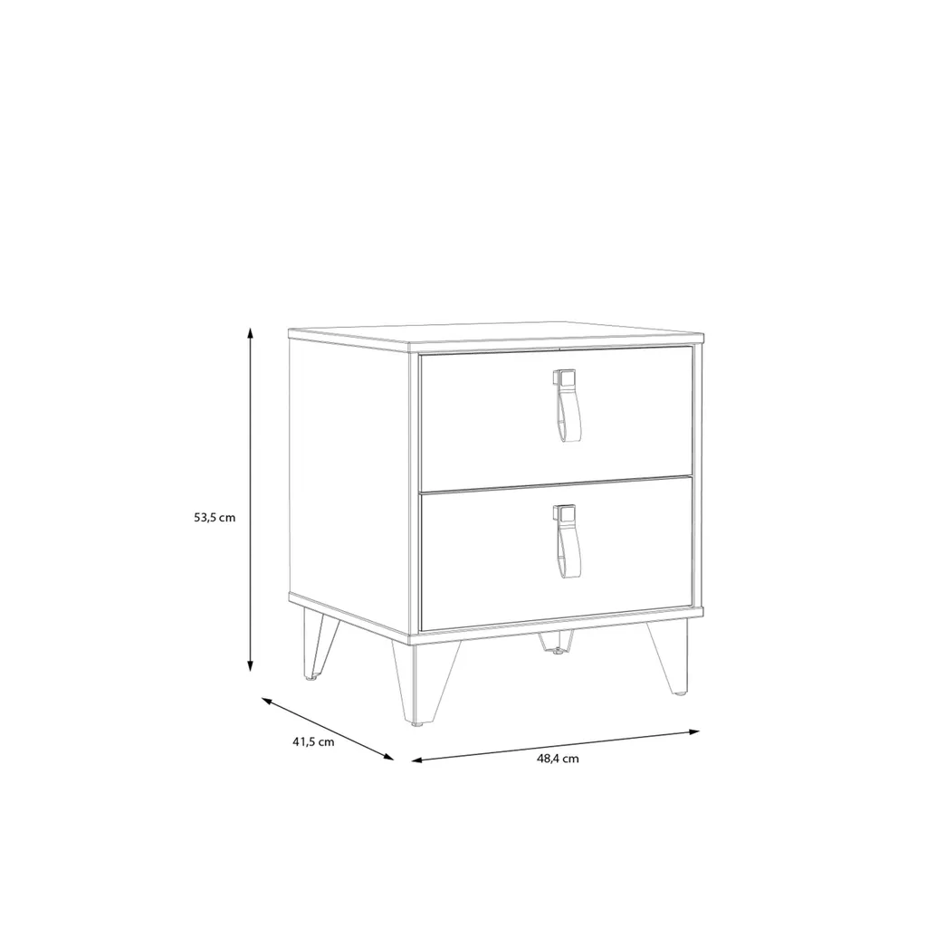 Table de chevet LYA en chêne et noir - Finition décor bois robuste