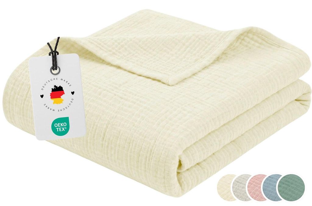 Musselin Decke 150x200 cm aus 100% Baumwolle, Leichte Produktbild 