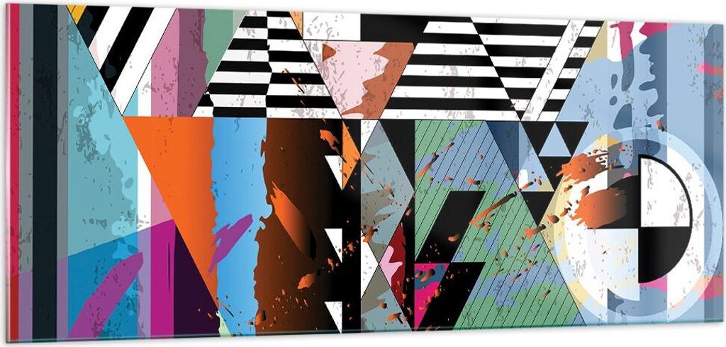 Bilder auf glas - Abstraktion modern - 100x40cm - Glasbilder - Wandbilder - Kunstdruck - zum Aufhängen bereit - Wanddekoration aus Glas - Glas Bil...