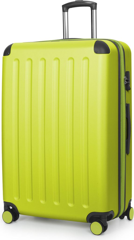 HAUPTSTADTKOFFER - Spree Großer Koffer erweiterbar XL Trolley Aufgabegepäck, Check-In Luggage Hardcase, Reisetrolley 4 Rollen, TSA, 75cm, 119 L,Farn