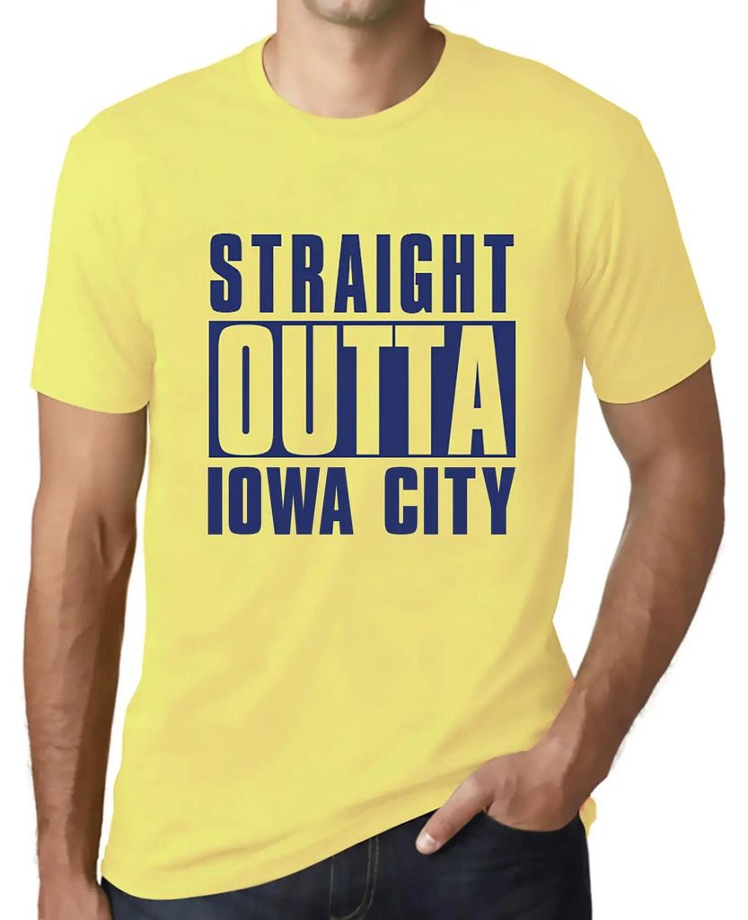 Herren Grafik T-Shirt Straight Outta Iowa City Öko-Verantwortlich Vintage Jahrgang Kurzarm Lustige Druck Geburtstag Geschenk Mann