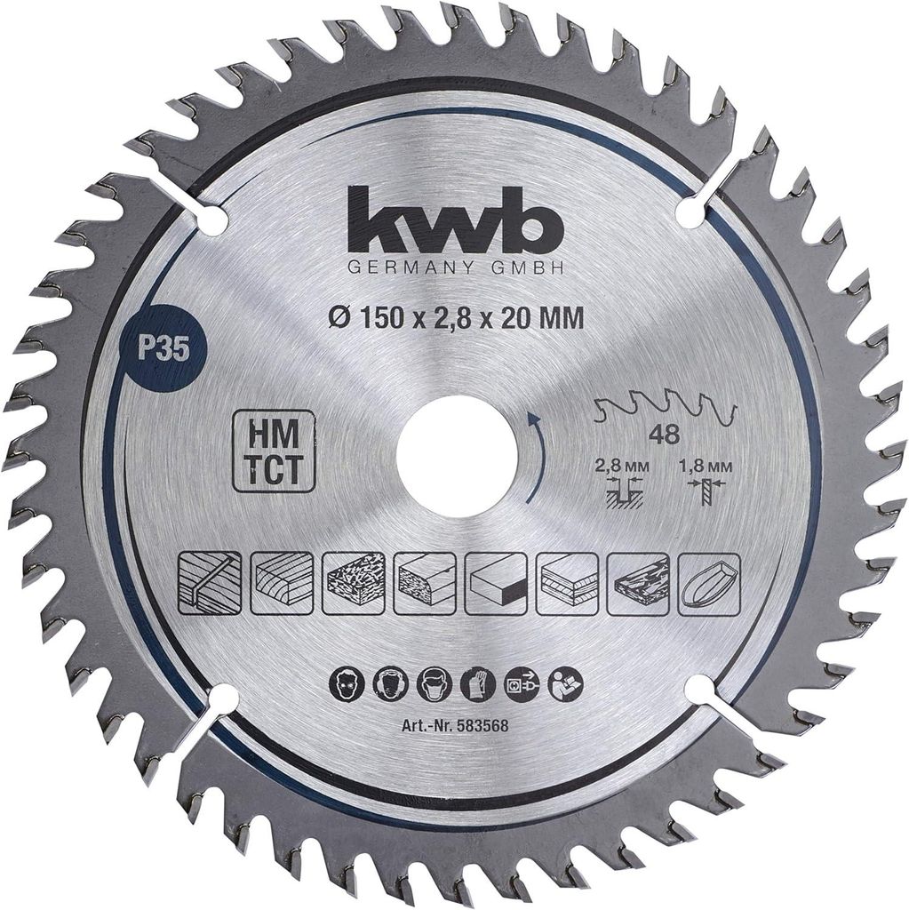 Lama circolare kwb 150 x 20 mm, taglio molto fine, lama Immagine del prodotto 