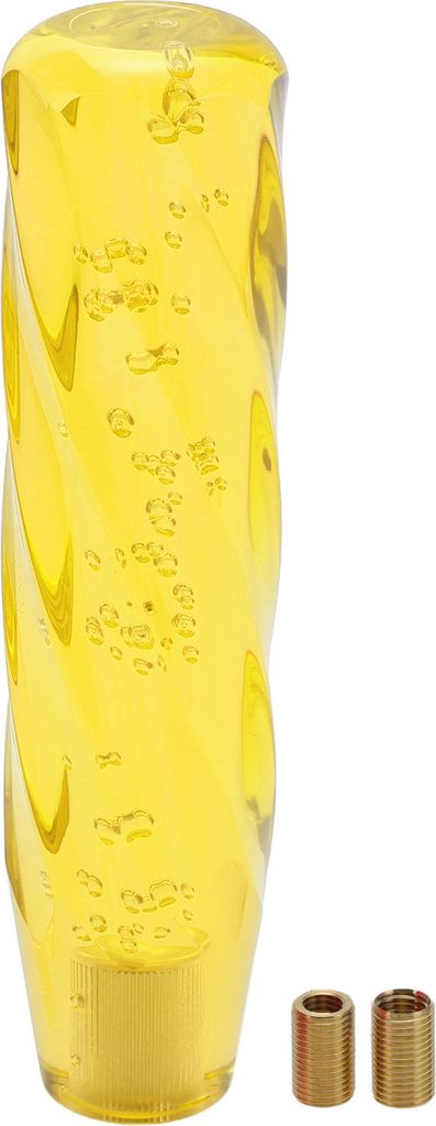 Auto Schaltknauf 20cm Langlebig | Vorderer Schalthebelknauf Universal fš¹r Automatik- und Schaltfahrzeuge Acryl Gelb mit 2 Adaptern 1 Set