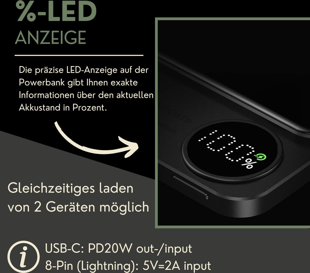 S&T Design Magnetische Powerbank Magsafe kompatibel 5000 Produktbild 4