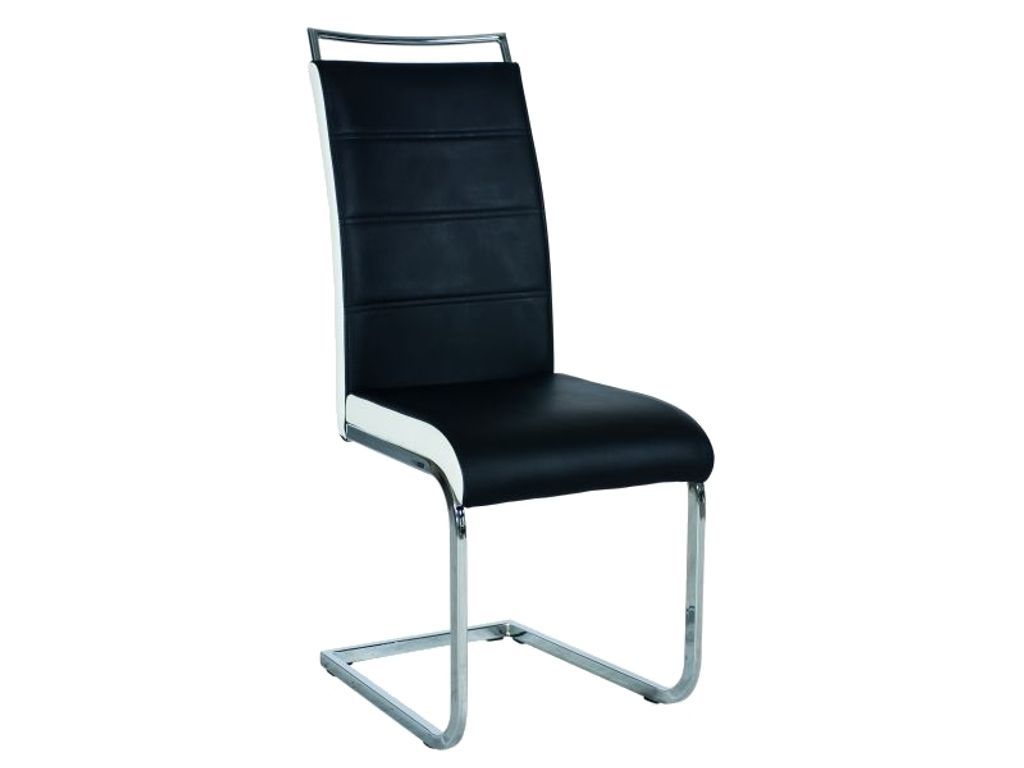 Esszimmerstuhl H-441 Schwarz Weiß Kunstl