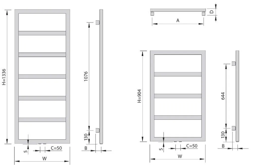 Radiateur argent structurel 292 W Sapho Denali DN609SS haute performance - 4