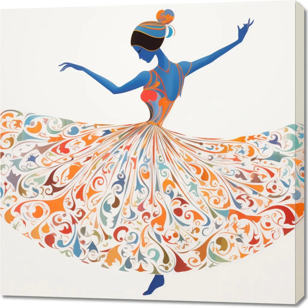 Tableau Ballerine tournoyante 90x90 cm : habillez vos grands murs vides