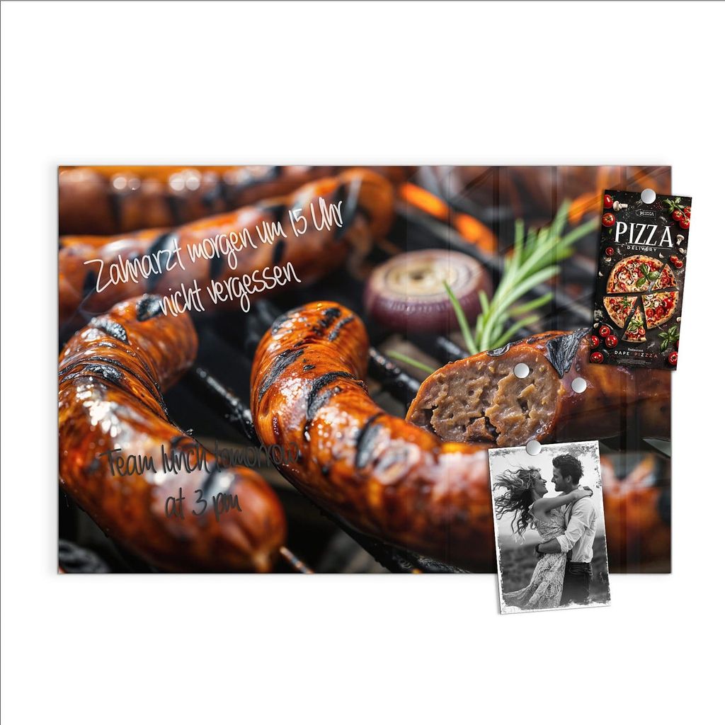 Magnettafel 60x40cm Pinnwand Whiteboard beschreibbar - Grillwurst B B Q
