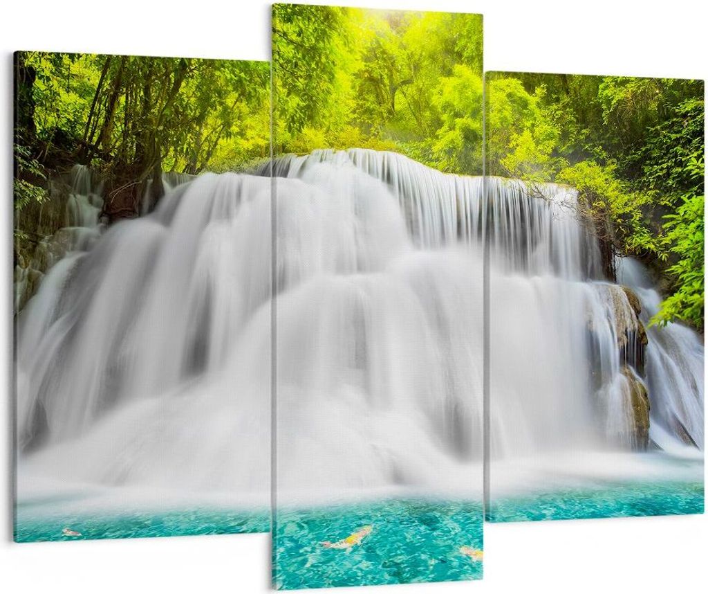 Bild auf Leinwand - Leinwandbild - Park natur landschaft - 130x100cm - Wand Bild - Wanddeko - Leinwanddruck - Bilder - Kunstdruck - Wanddekoration ...