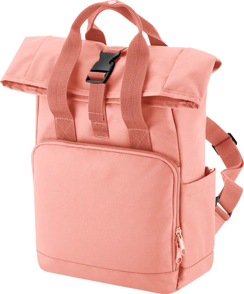 Zaino Urban Roll Top Bagbase Rosa Chiaro Riciclato - Taglia Unica