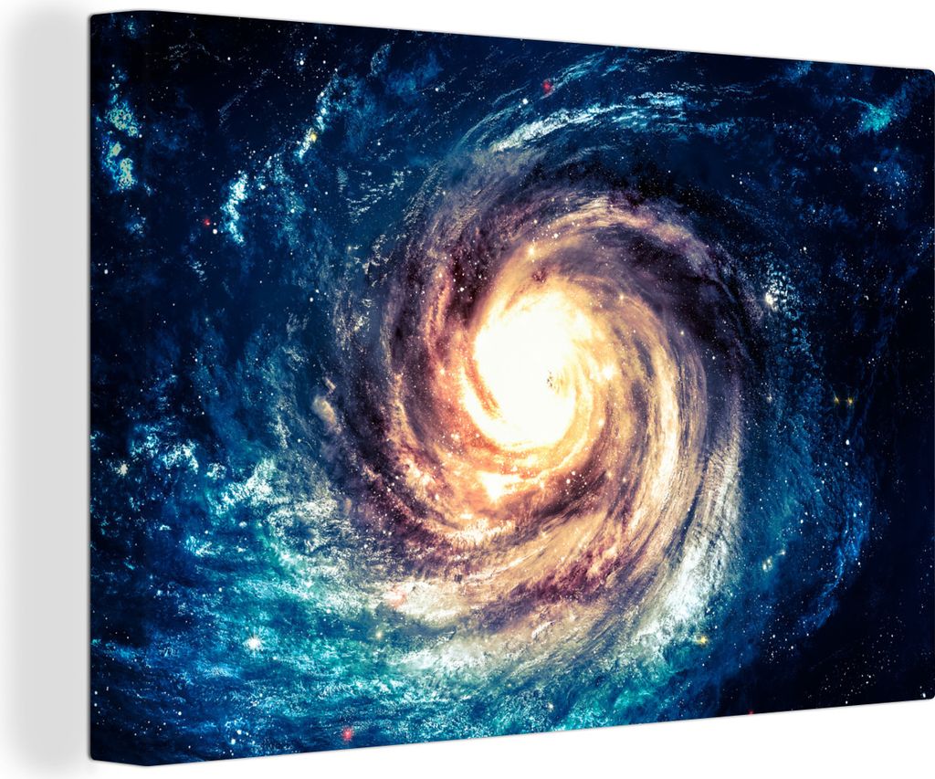 OneMillionCanvasses - Leinwandbilder - 150x100 cm, Weltraum - Sterne - Blau, Wandbilder Kunstdruck Wanddekoration - Foto auf Leinwand - Gemälde ...