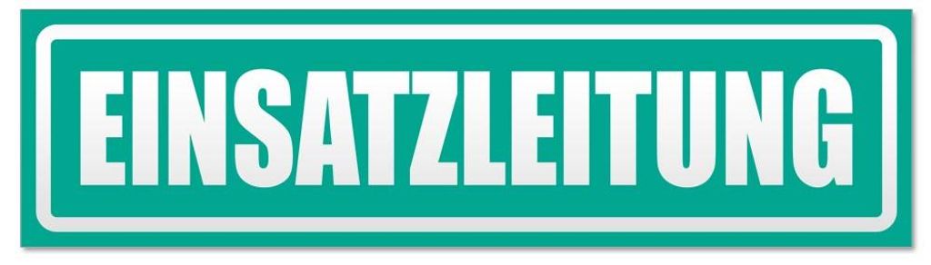 Kiwistar - Autoaufkleber - Türkis - 60 x 16 cm - Einsatzleitung invertiert - Hinweis Aufkleber Sticker für Auto, Kfz, Fahrrad, PKW, LKW