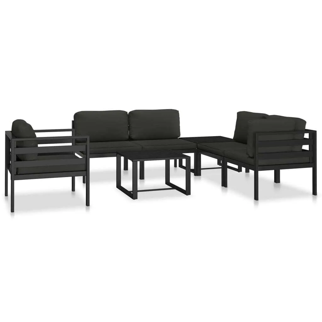 Canapé d'angle modulaire vidaXL en aluminium anthracite avec coussin - 5