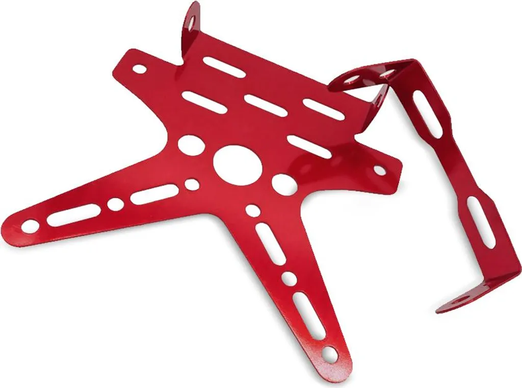Support de plaque d'immatriculation moto NH7 rouge avec éclairage LED