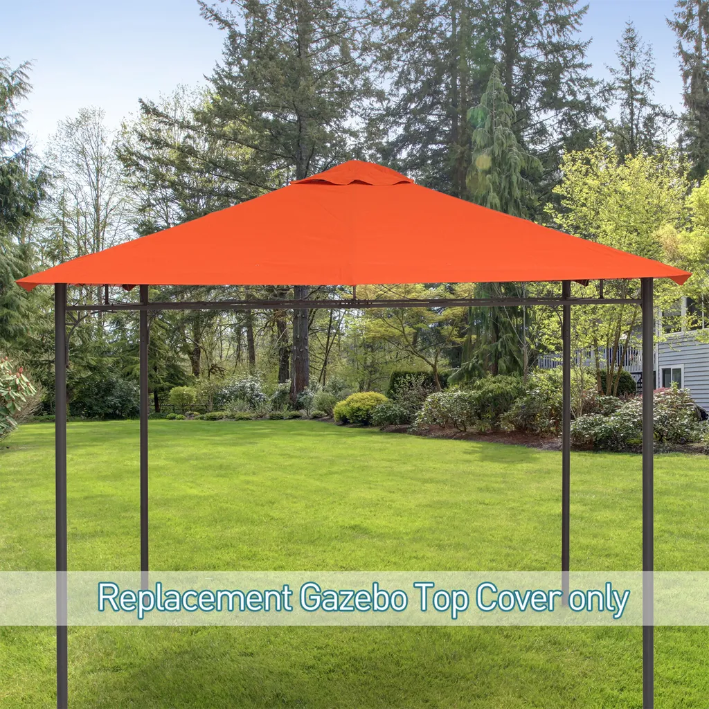 Toit de pavillon polyester étanche orange 3x3m avec drainage intégré - 2