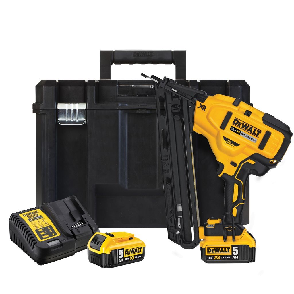 DeWALT DCN650P2 Akku Nagler Stiftnagler bürstenlos 15 Gauge 32-63mm 18V 2x 5Ah Koffer TSTAK